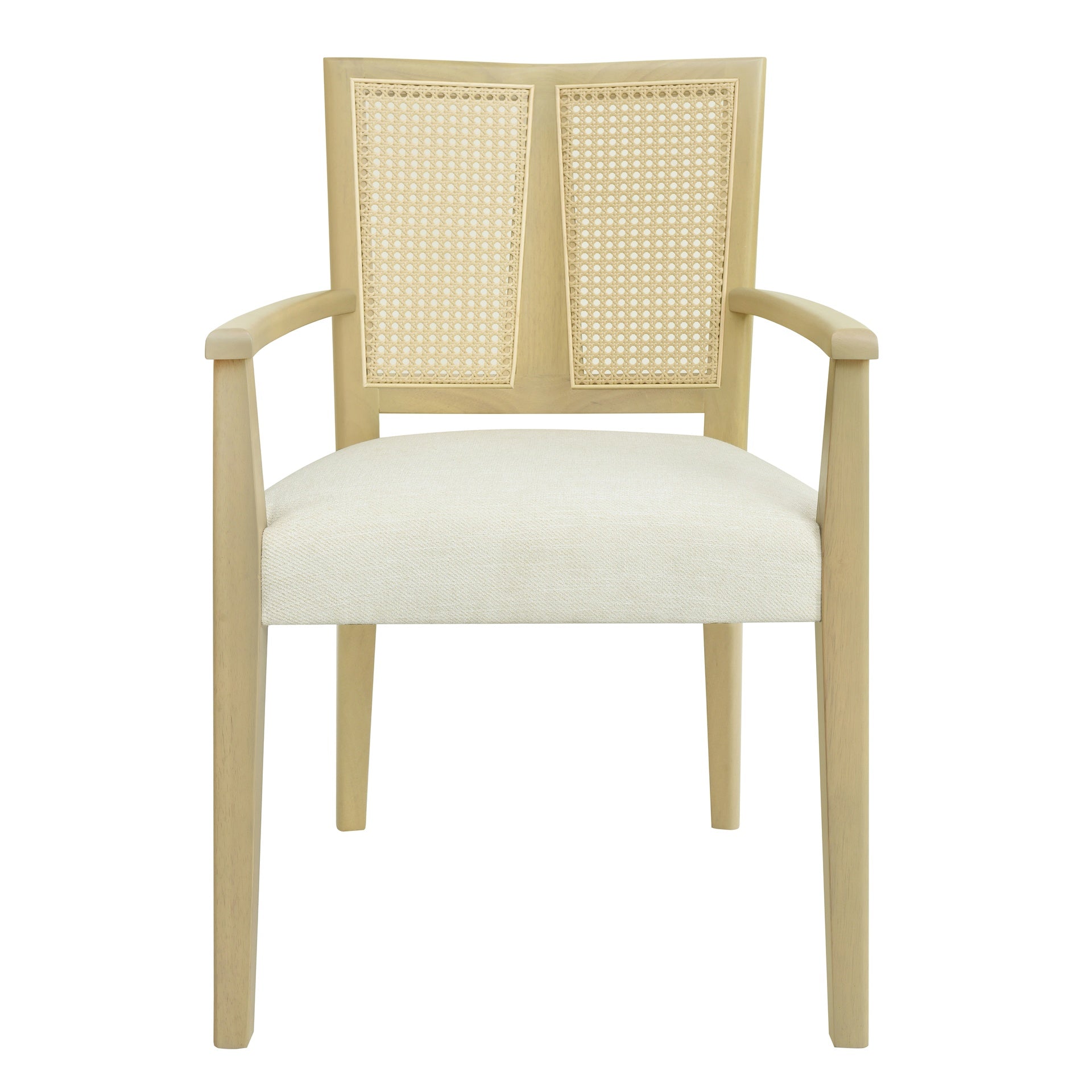 ARM DINING CHAIR (light ash+beige) Set of 2
