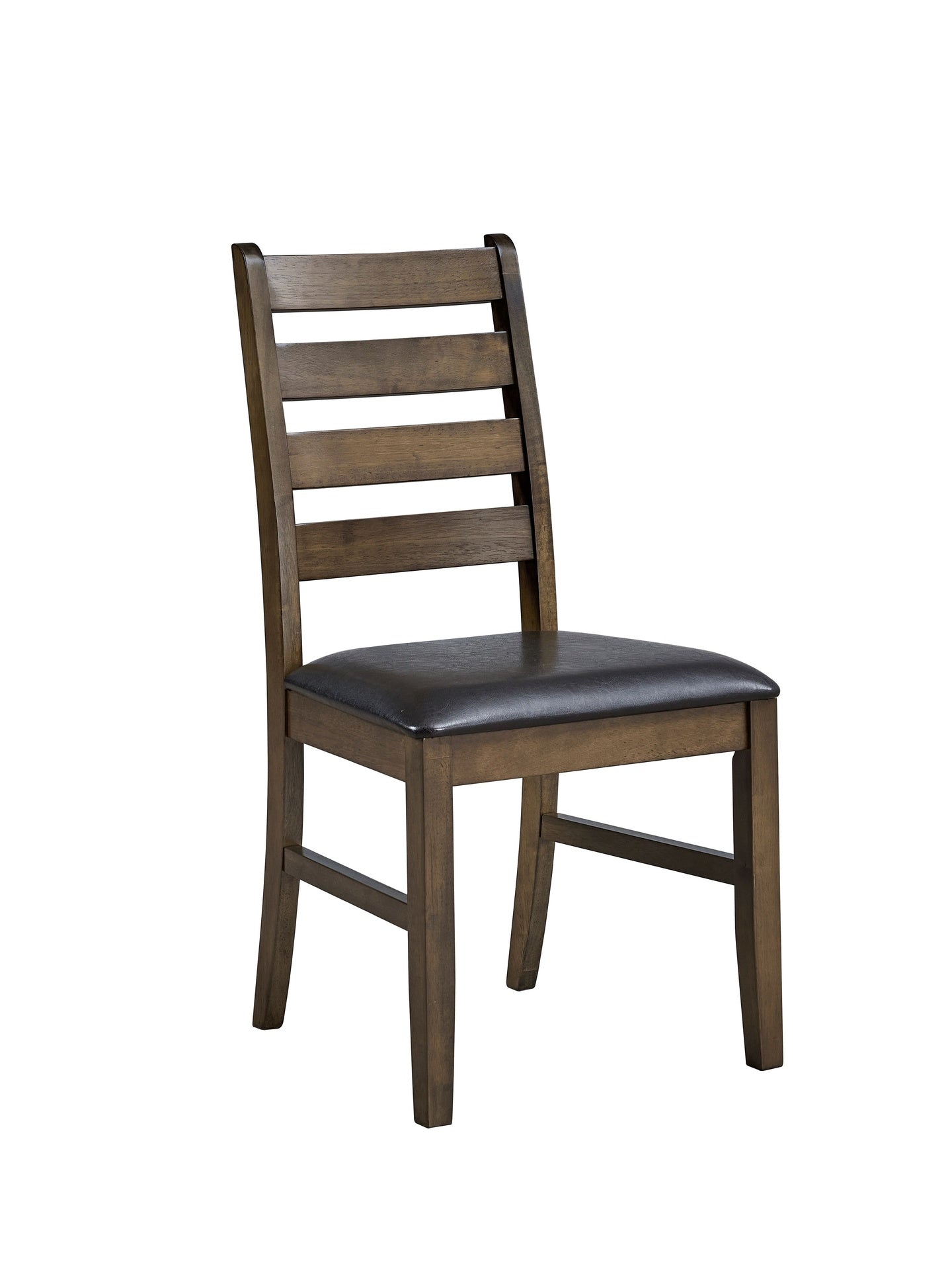 Damica Brown Synthetic Leather & Walnut Side Chair (Set of 2)