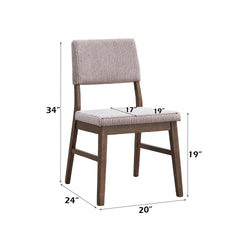 Seda Dusty Mauve Corduroy & Walnut Finish Side Chair (Set of 2)