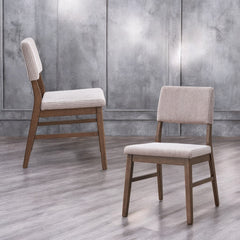 Seda Dusty Mauve Corduroy & Walnut Finish Side Chair (Set of 2)