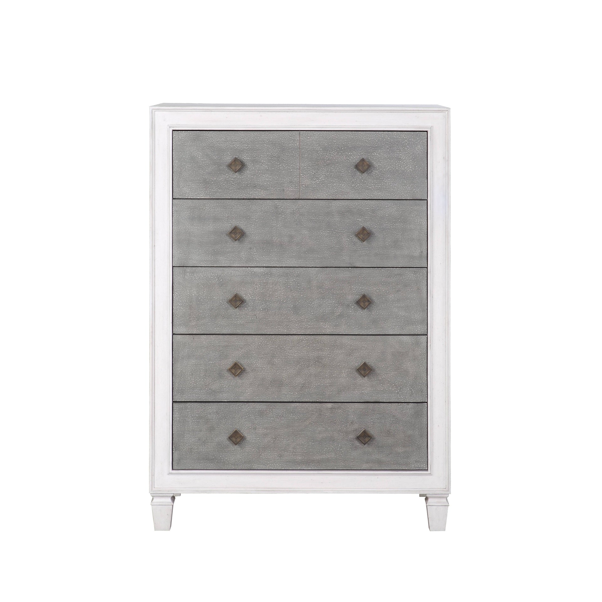 Katia Rustic Gray & Weathered White Finish Chest