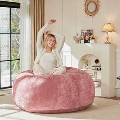 6FT bean bag chair, memory foam filling, adult and teen bean bag chair, soft sofa with removable flannel cover, round sofa for living room, bedroom, college dorm.