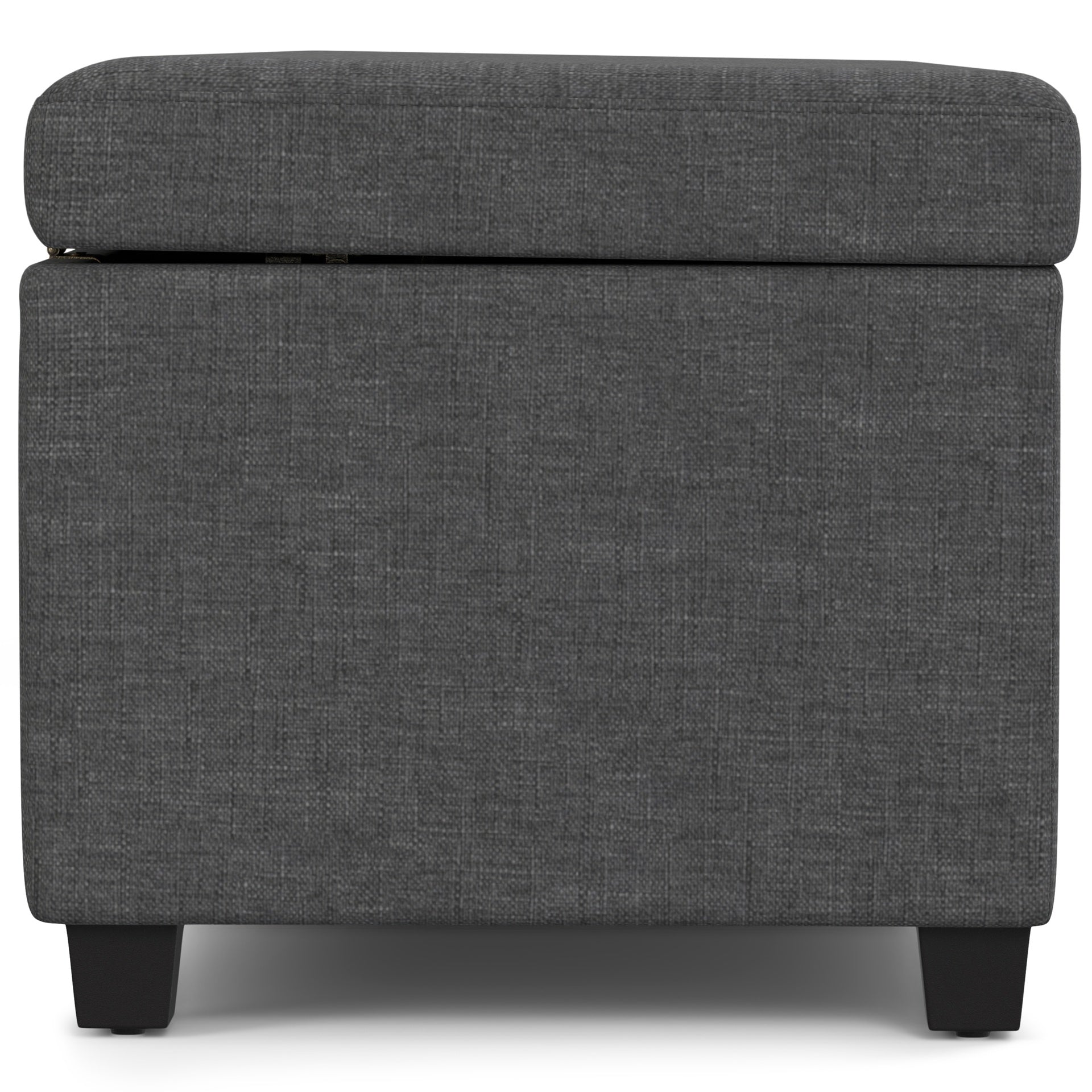 Avalon 54 inch Wide Extra Large Storage Ottoman Bench in Slate Grey Polyester Linen Fabric