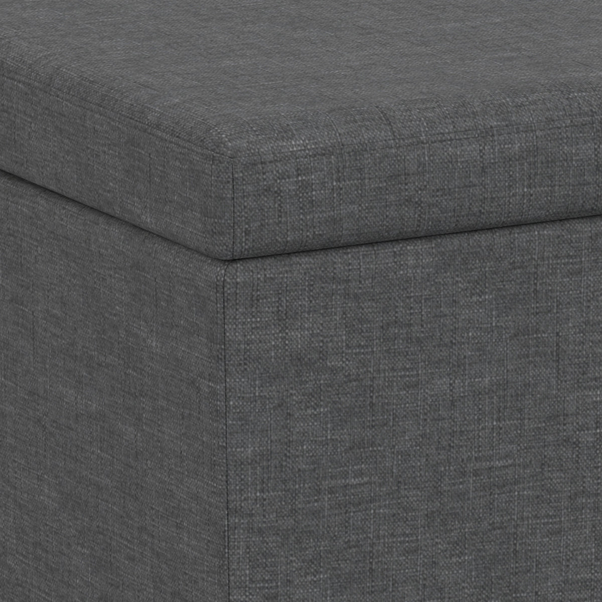 Avalon 54 inch Wide Extra Large Storage Ottoman Bench in Slate Grey Polyester Linen Fabric