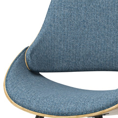 Malden - Bentwood Dining Chair with Wood Back - Denim Blue / Light Brown