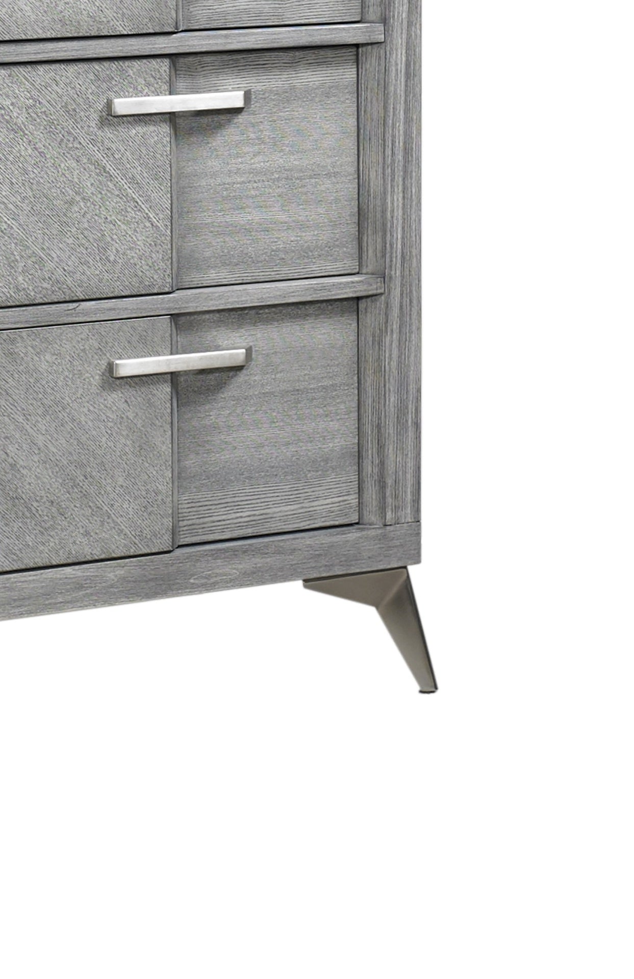 5 Drawer Chest in Gray Book Matched Veneers