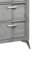 5 Drawer Chest in Gray Book Matched Veneers