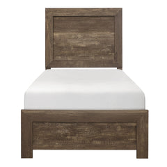 Rustic Brown Finish 1pc Twin Size Bed Panel Headboard Footboard Wooden Bedroom Furniture