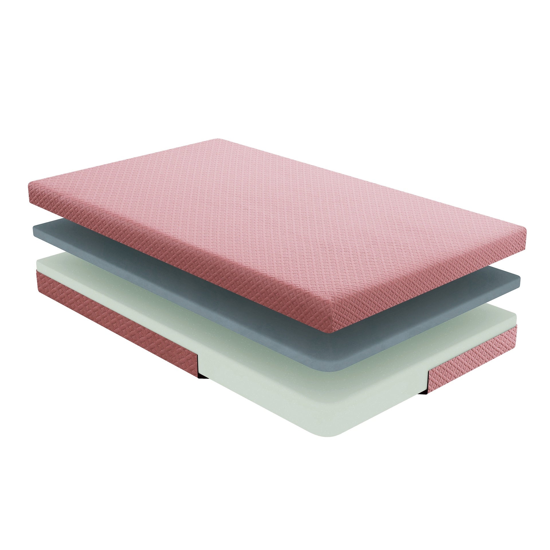 7inch Full Mattress and Pillow Set Breathable Fabric Gel-Infused Memory Foam Mattress, Pink, Mattress in a Box