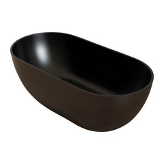 59 Inch Solid Surface Soaking Bathtub - Deep Soak Freestanding Tub