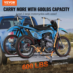 Motorcycle Carrier Scooter Dirt Bike Hitch Mount 600LBS Rack Ramp Hauler