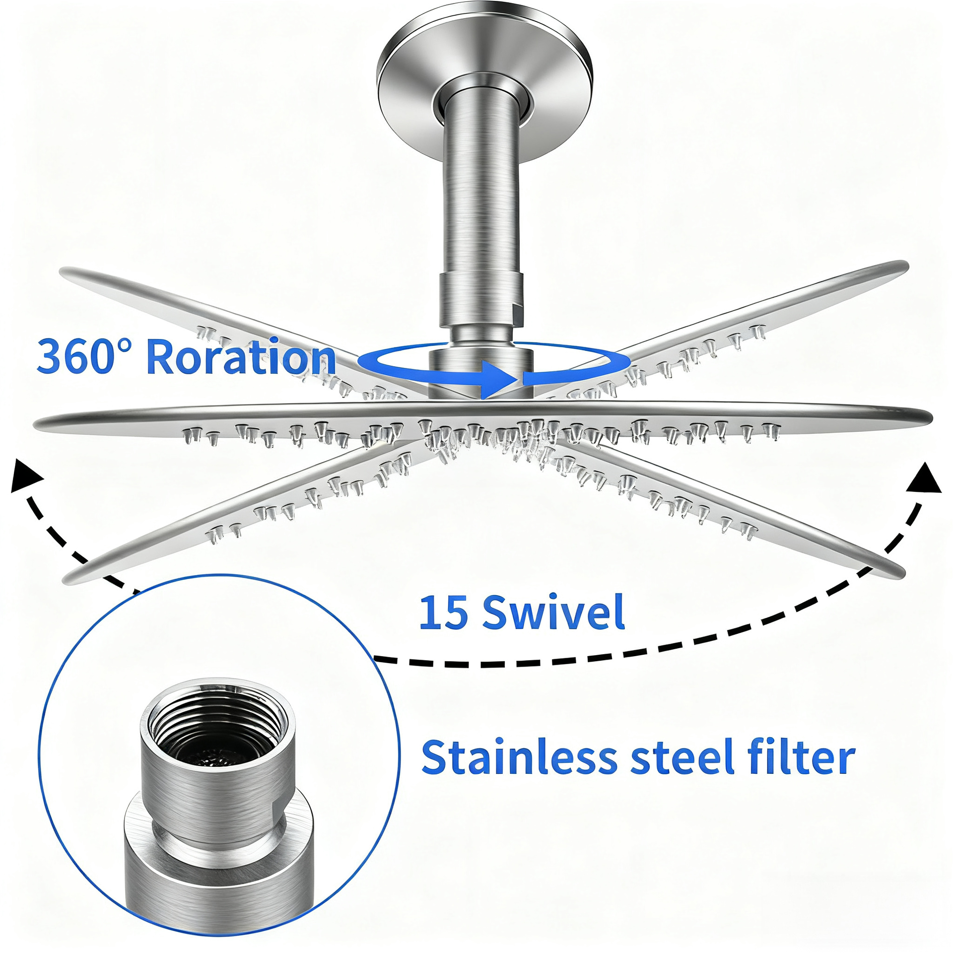 Shower System Shower Faucet Combo Set Wall Mounted with 10" Rainfall Shower Head and handheld shower faucet, Brushed Nickel Finish Shower Faucet Rough-In