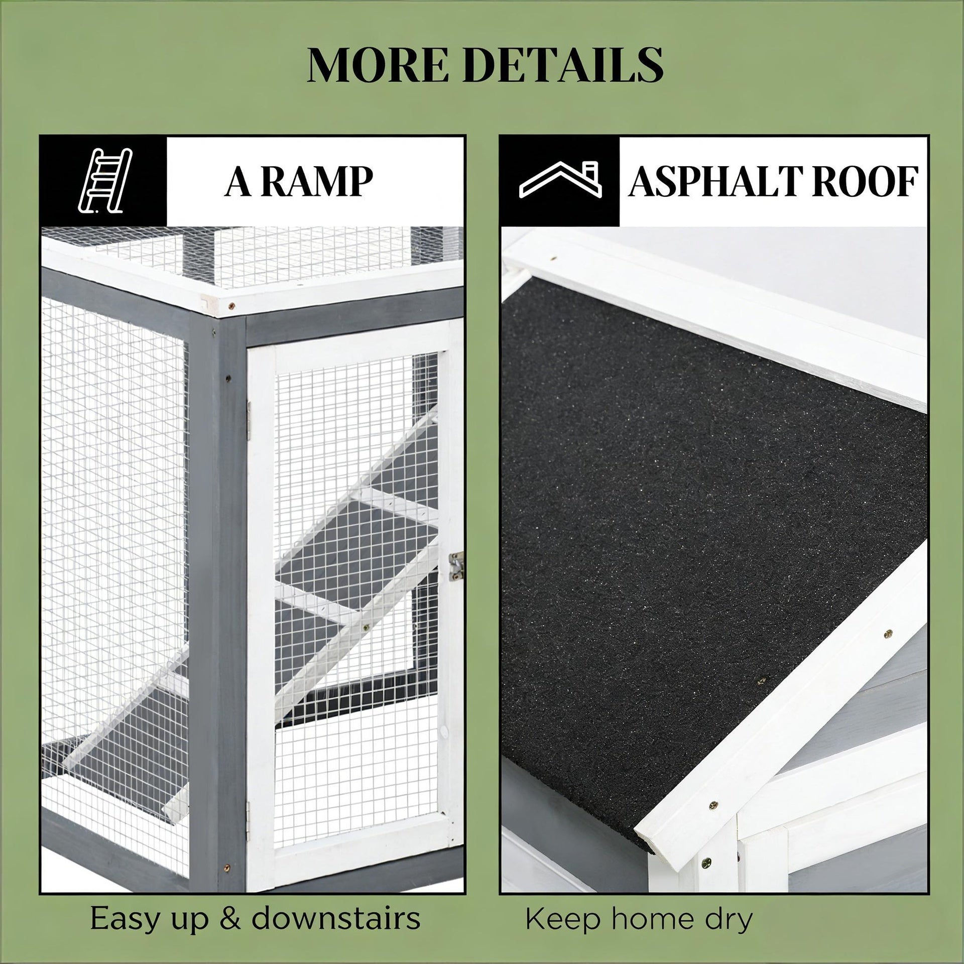 Spacious Pet House,Weatherproof Wooden Rabbit Hutch