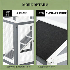 Spacious Pet House,Weatherproof Wooden Rabbit Hutch