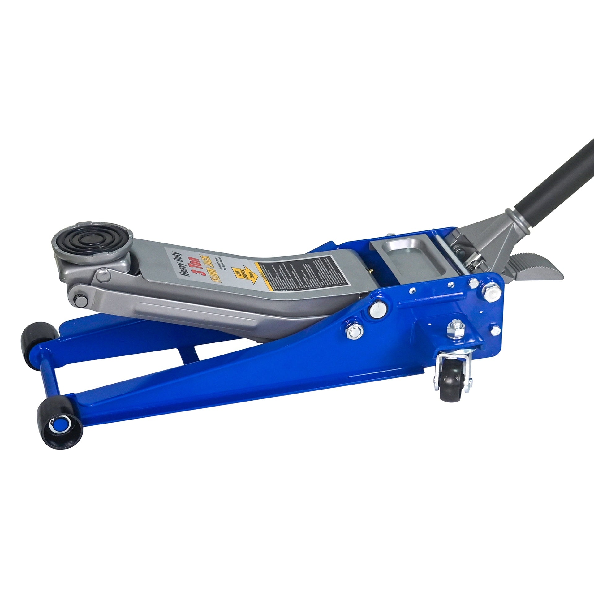 3T Heavy Duty Horizontal Double Pump Floor Jack (with foot pedal),and Steel Racing Floor Jack with Dual Piston Quick Lift Pump,3 Ton (6,600 lb) Capacity,Blue&Silver