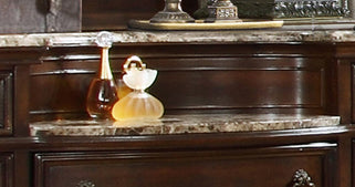 Traditional Style 11-Drawer Dresser With Metal Handle Pulls Made with Wood in Dark Walnut