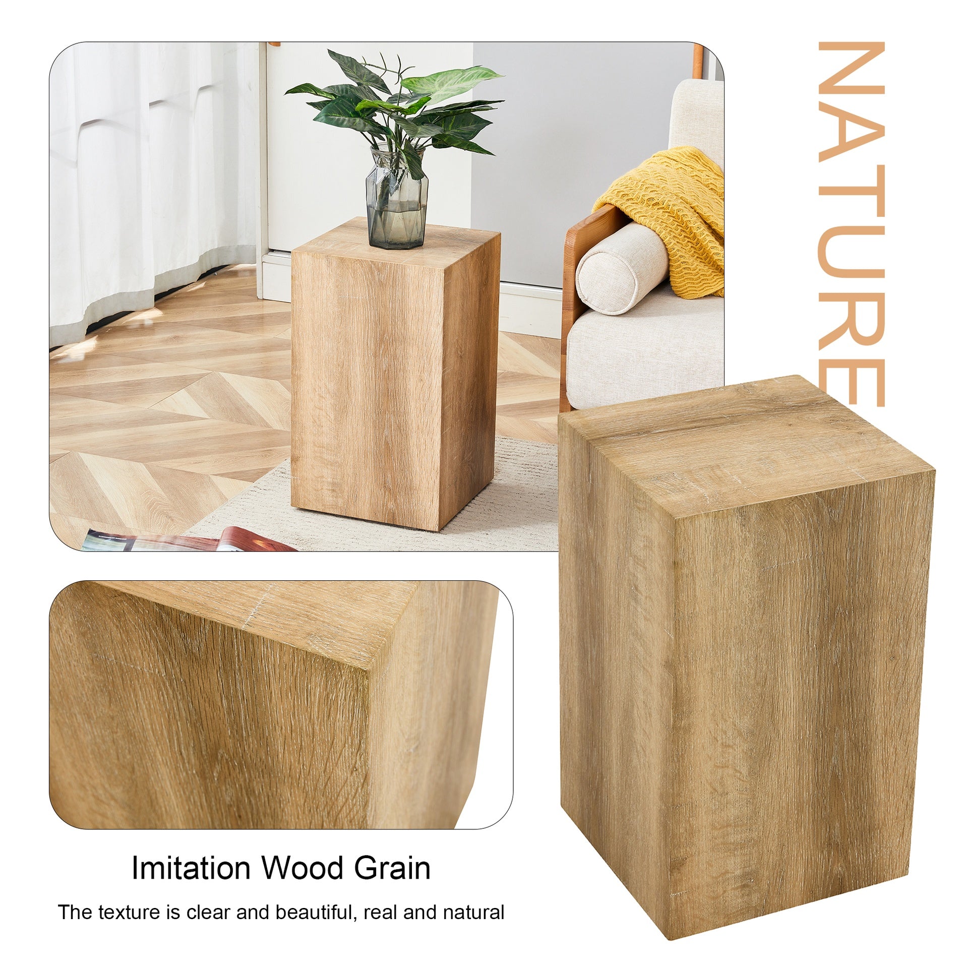 Elevate your living space with this modern MDF coffee table that showcases smooth, light wood color texture patterns. It is characterized by stylish design.12*12*19.6,W1151P188001