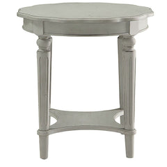 Antique Slate End Table with Bottom Shelf