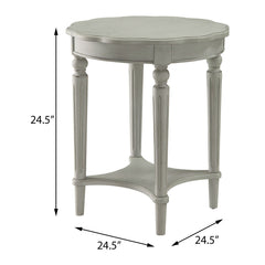Antique Slate End Table with Bottom Shelf
