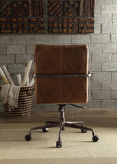 Retro Brown Swivel Office Chair with 5-Star Base