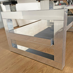 Modern square luxury coffee table home tempered glass tea table living room balcony simple table simple small apartment