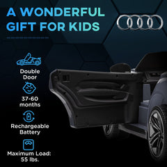 Aosom Kids Ride on Car, 12V Licensed Audi RS E-tron GT 3.1 MPH Electric Car for Kids, Ride-on Toy for Boys and Girls with Remote Control, 4 Wheels with Suspension, Horn, Music, Lights, Gray
