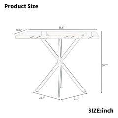 Square Dining Table, Mid Century Modern Square Dining Table for 4-6 Person, Coffee Table for Kitchen Dining Room, Office, Save Space