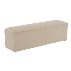 Almond Long Plush Ottoman, Modern Simple Footstool and Seat for Home Use
