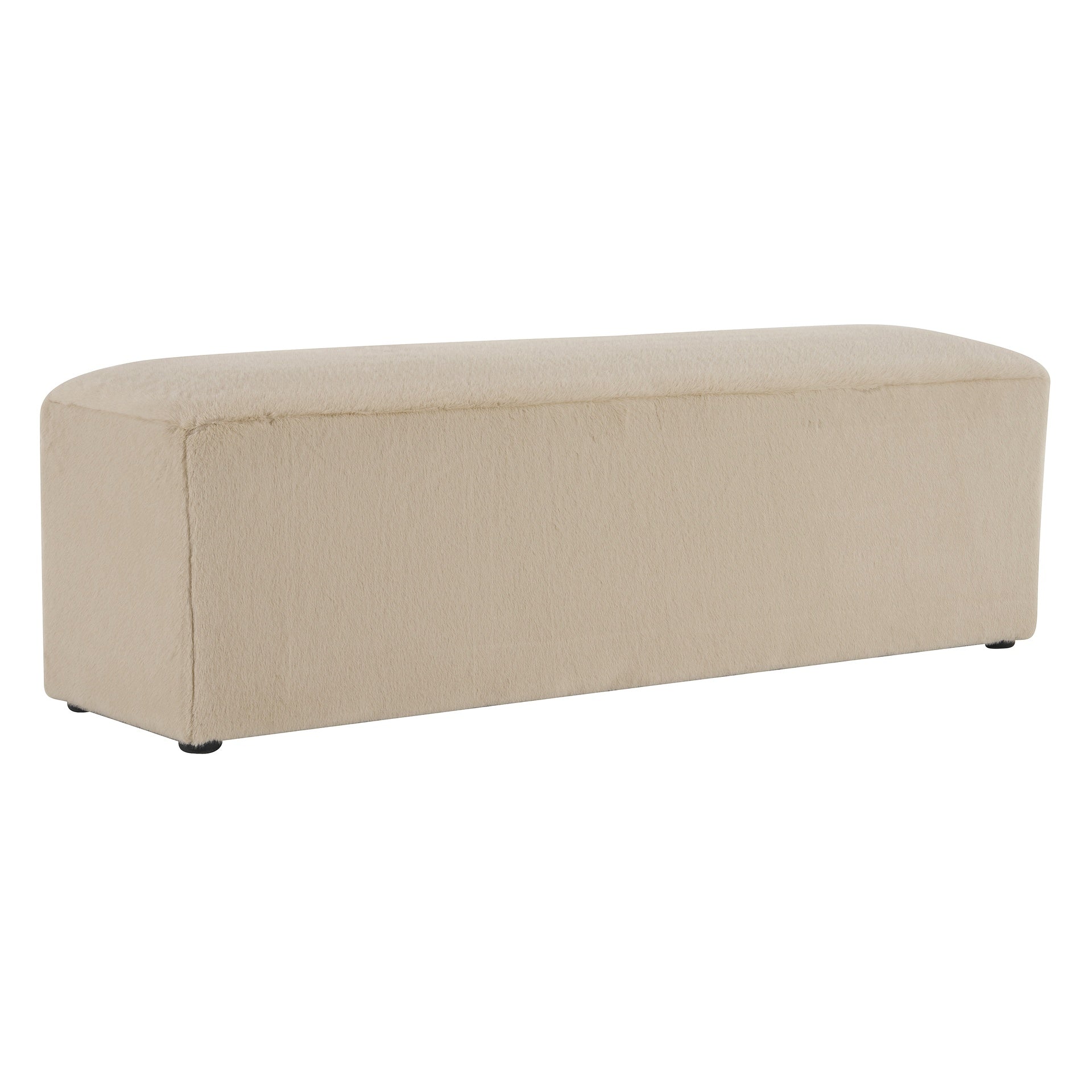 Almond Long Plush Ottoman, Modern Simple Footstool and Seat for Home Use