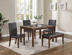 5 Piece Dining Set with Chairs and Bench