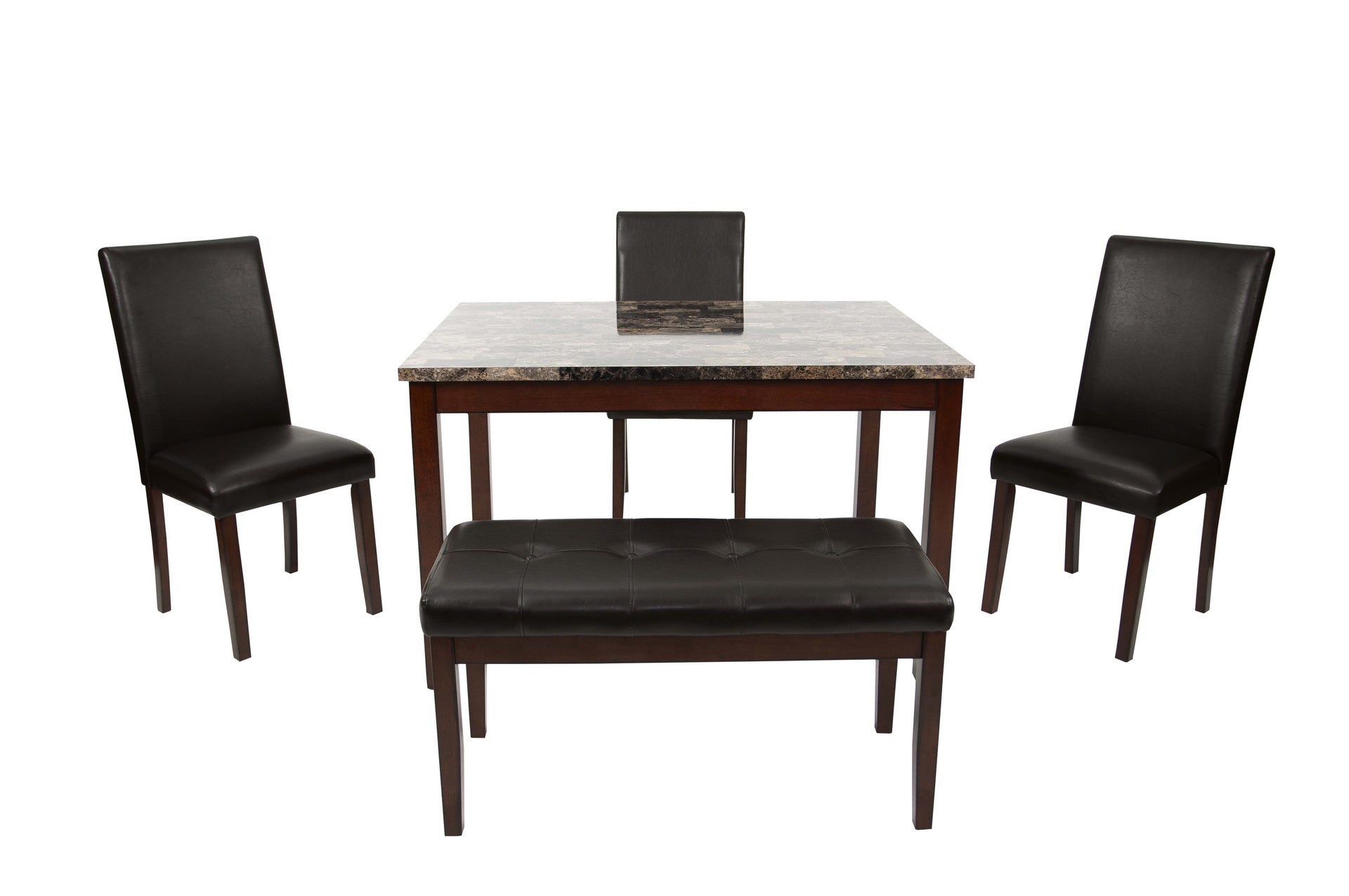 5 Piece Dining Set with Chairs and Bench