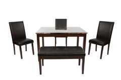 5 Piece Dining Set with Chairs and Bench