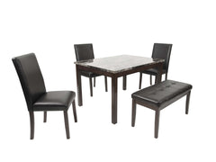 5 Piece Dining Set with Chairs and Bench