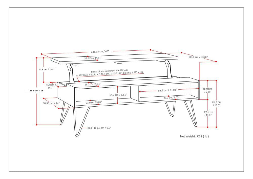 Hunter - Lift Top Coffee Table - Umber Brown