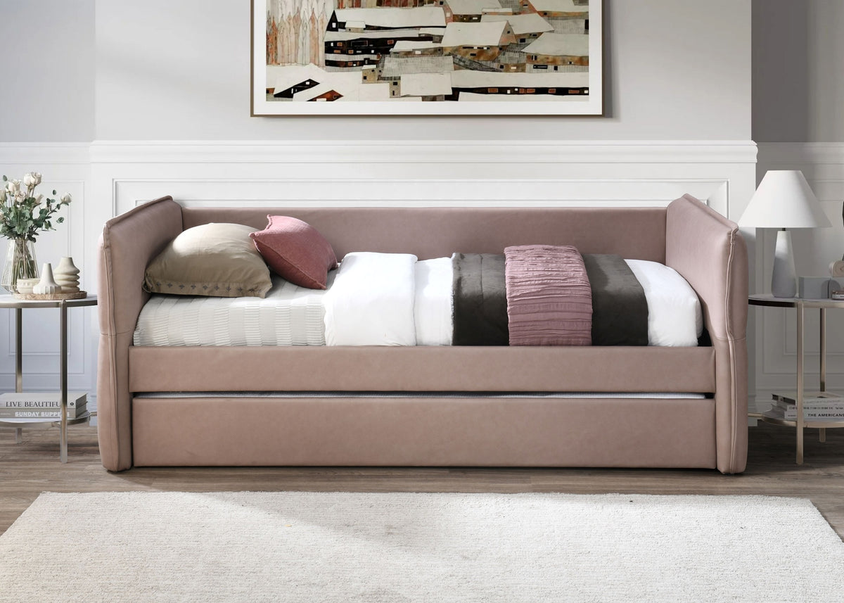 Daybed With a Trundle in Dusty Rose