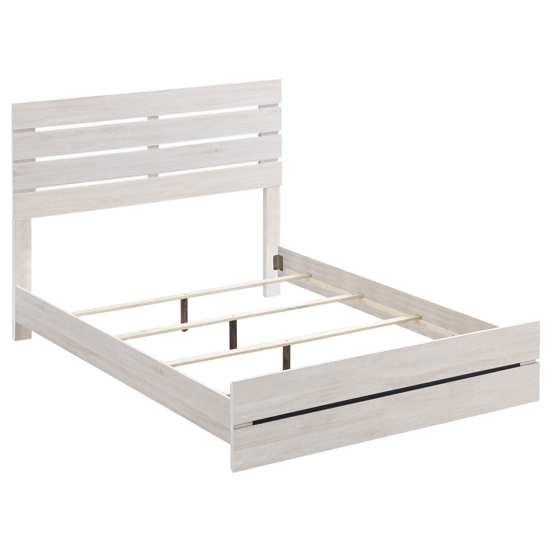 Geary White 4-piece Slatted Headboard Panel Bedroom Set