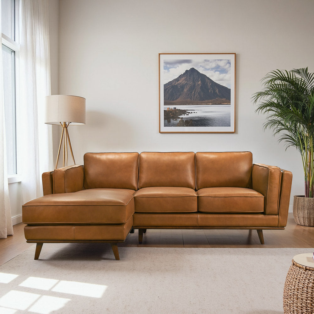 Chase Genuine Leather Sectional Left Facing