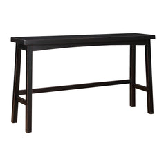 Transitional 4-Piece Pub Height Set, Table and Bar Stools Black Finish Solid Rubberwood Furniture