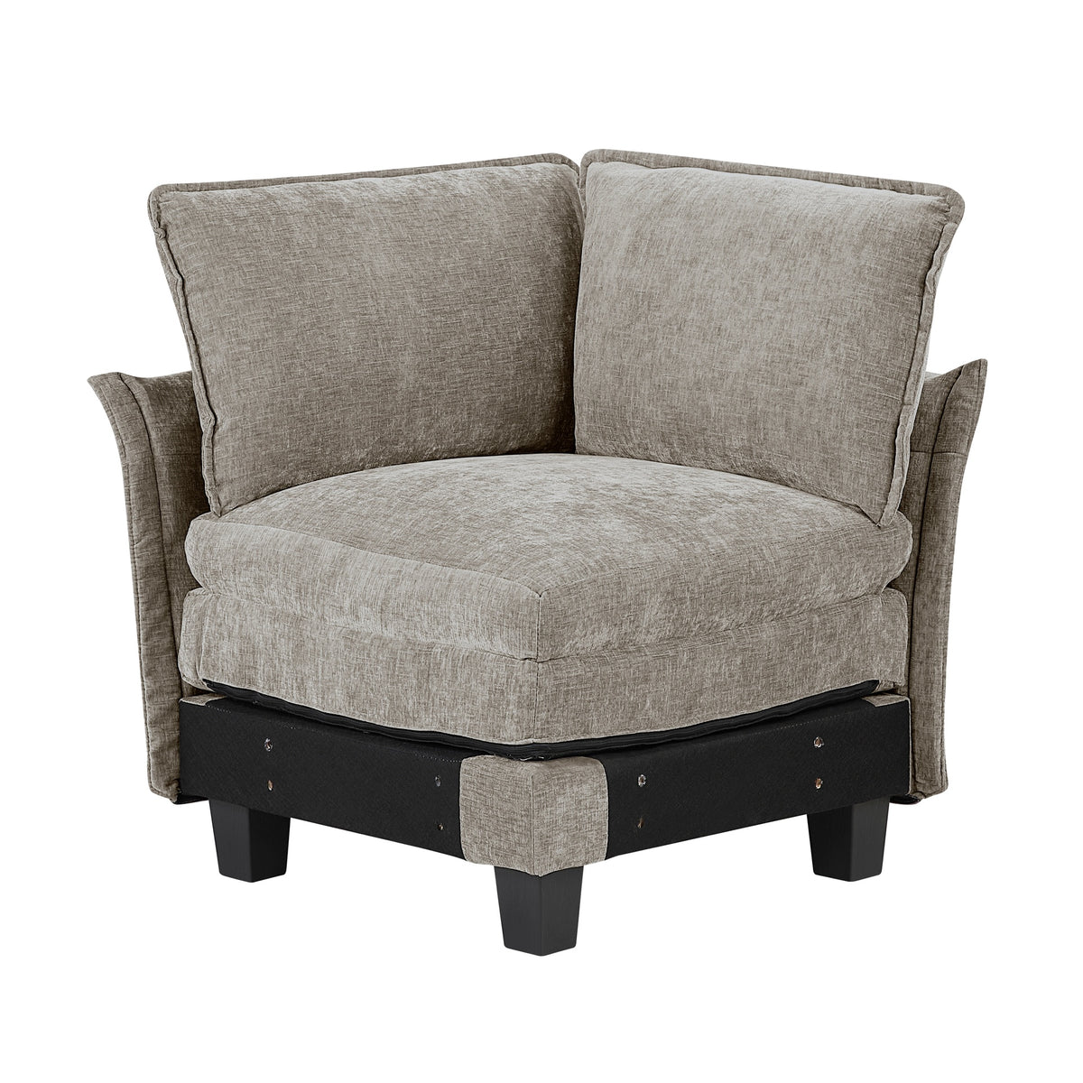 Modern Style Corner Seat Chair Chenille Fabric Upholstery Contemporary Living Room Furniture 1pc Durable Plywood Plush Comfort