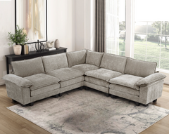 Modern Style Corner Seat Chair Chenille Fabric Upholstery Contemporary Living Room Furniture 1pc Durable Plywood Plush Comfort