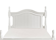 Classic White Finish 1pc Twin Size Poster Bed Wooden Traditional Bedroom Furniture Unique Style Headboard Footboard