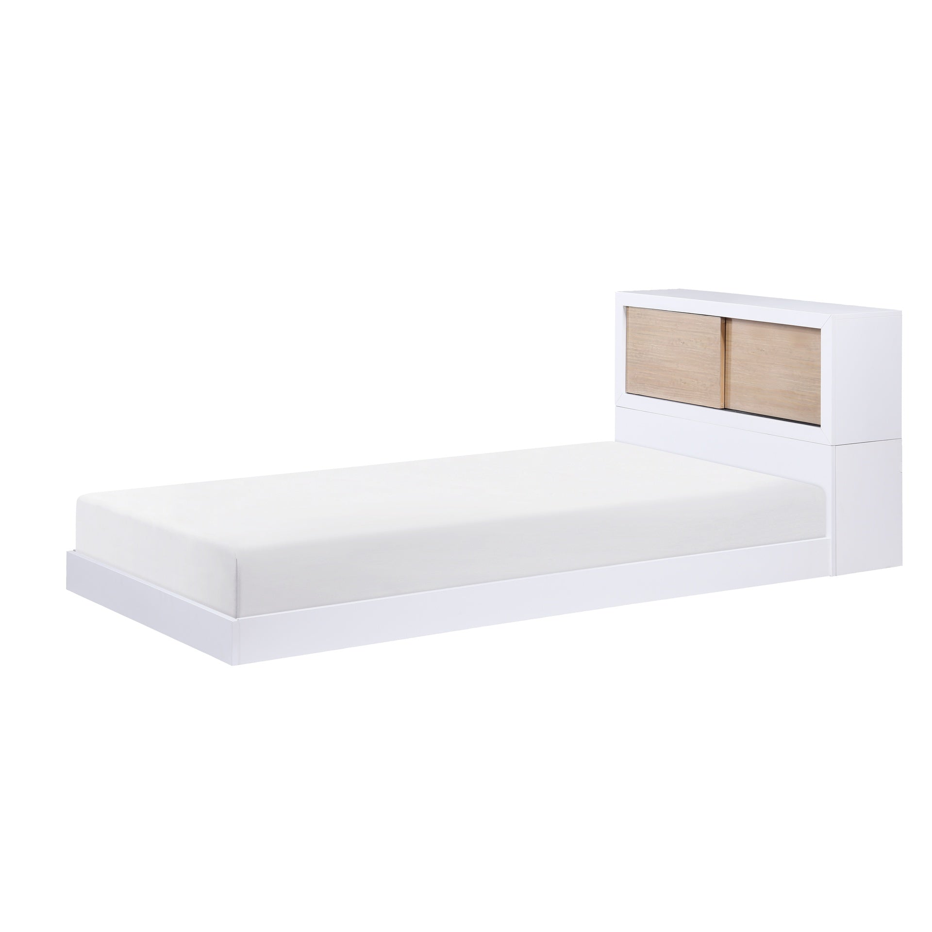 White Finish Twin Bed Bookcase Headboard Youth Bedroom Furniture 1pc