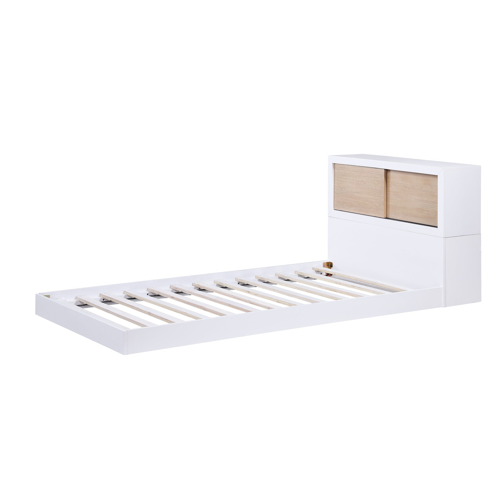 White Finish Twin Bed Bookcase Headboard Youth Bedroom Furniture 1pc