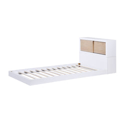 White Finish Twin Bed Bookcase Headboard Youth Bedroom Furniture 1pc