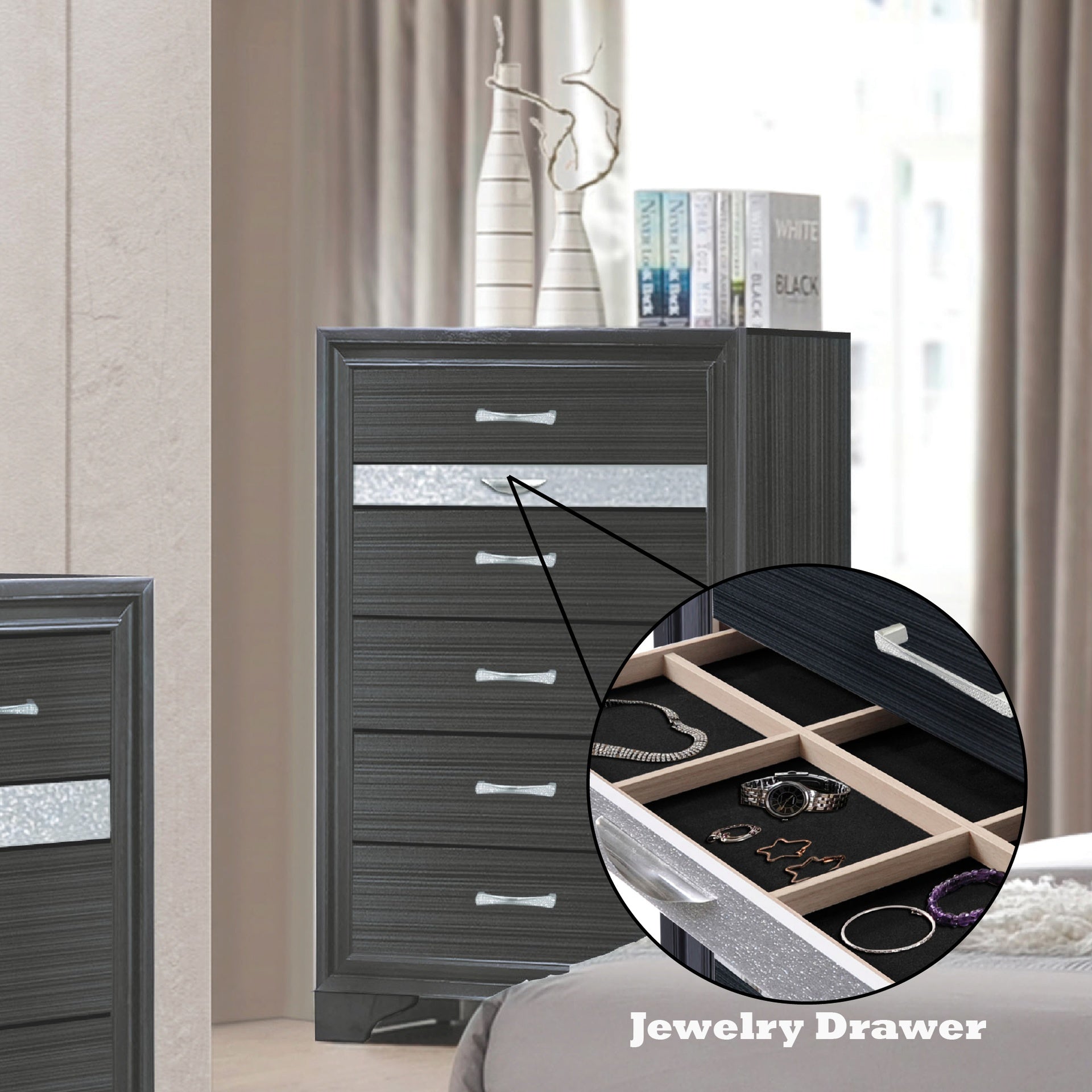 Naima Black Finish Chest