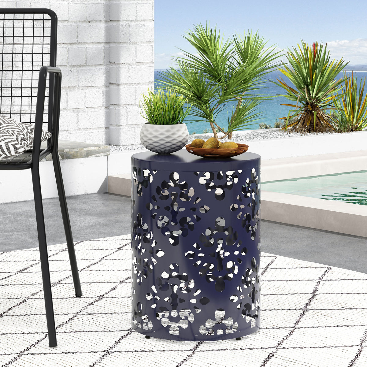 Outdoor Metal end Table -Large