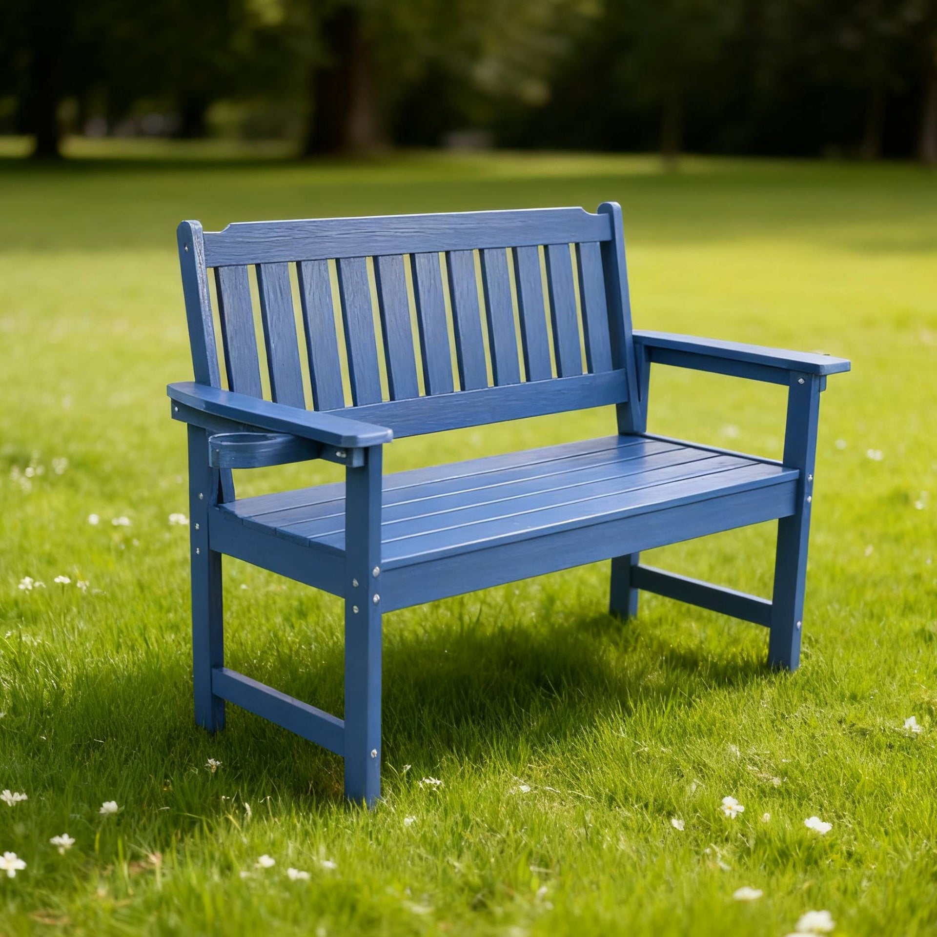 Minimalist dark blue bench Environmentally friendly and recyclable, suitable for both indoor and outdoor use. Just wipe it clean when it gets dirty