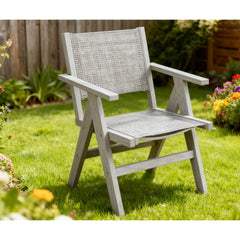 Lounge chair Light Gray  color, suitable for all seasons: Outdoor lounge chair, made of sturdy HIPS material, equipped with 304 stainless steel accessories.