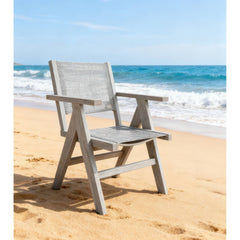 Lounge chair Light Gray  color, suitable for all seasons: Outdoor lounge chair, made of sturdy HIPS material, equipped with 304 stainless steel accessories.