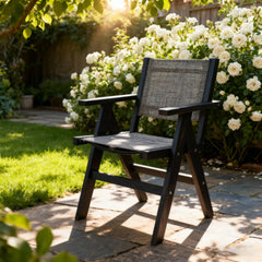Lounge chair CHARCOAL GREY  color, suitable for all seasons: Outdoor lounge chair, made of sturdy HIPS material, equipped with 304 stainless steel accessories.